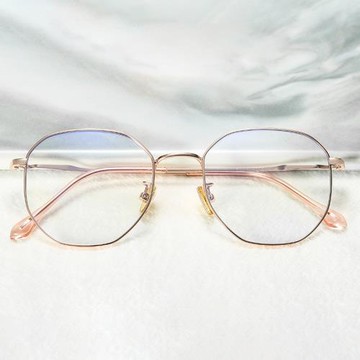 新款防藍光眼鏡近視眼鏡框女平光鏡男多邊形眼鏡 可配近視