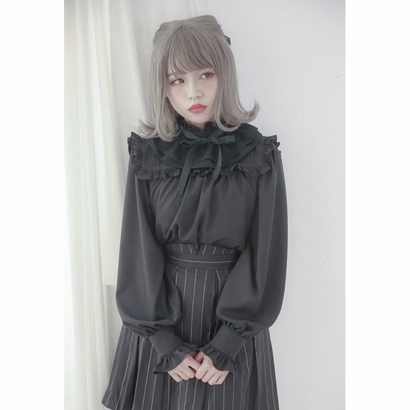 ロリータ Dolly Delly リボンつけ襟付き ブラウス 長袖 レディース ゴスロリ フリル クラシカル ブラウスのみ 黒ロリ 白ロリ ロリータ ファッション ロリィタ 通販 Lineポイント最大get Lineショッピング