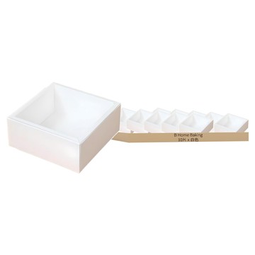 Ehomebaking 滑蓋式白色正方禮物盒  10片  白色