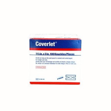 Adhesive Strip Coverlet 11/2 X 3 Inch Fabric Knuckle Tan Sterile Beige 100 Count by Coverlet