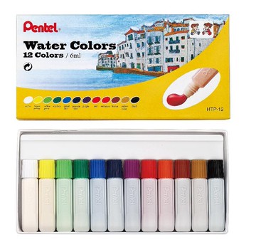 Pentel 飛龍 HTP-12 軟管不透明水彩 (12色裝)【APP滿額下單10%點數(單一帳號最高5000點)】1/31止