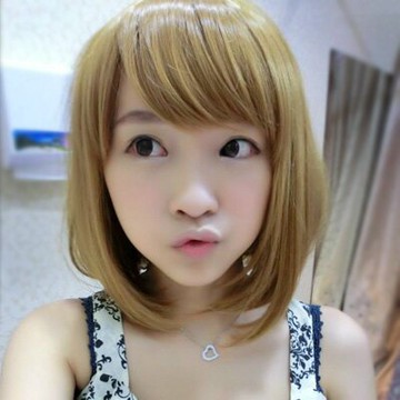 ☆雙兒網☆高仿真耐熱超自然整頂假髮【MB083】BOBO頭斜瀏海加長短髮