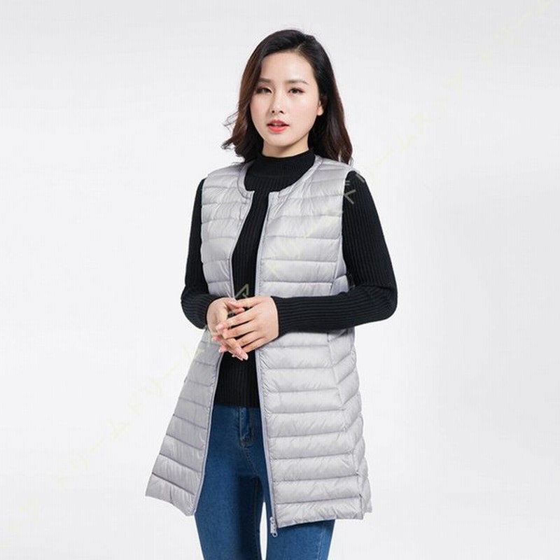 ノーカラー キルティング ダウンベスト ロング丈 きれいめ 細身 コート ゆったり フードなし ポケット付き 冬物 レディース カジュアルベスト 暖かい 軽量 通販 Lineポイント最大0 5 Get Lineショッピング
