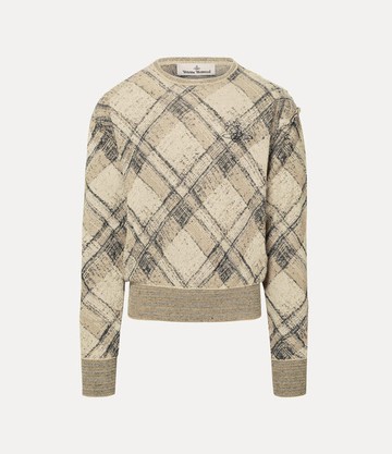 Vivienne Westwood Broken Tartan Jumper Cotton Linen Blend Gold-multi S Men