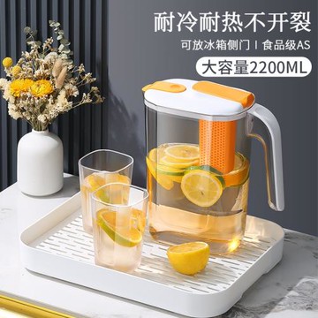 冰箱冷水壺大容量家用耐高溫涼水壺涼水杯水果茶桶飲料冰水壺防摔