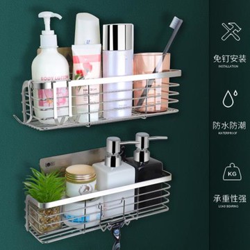 廚房多功能收納置物架調料浴室衛生間洗漱臺化妝品掛墻架子免打孔