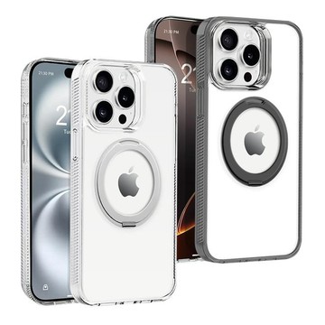 iPhone 16 Pro Max 殼 for iPhone 16 Pro Max 6.9 豔星磁吸360度立架全透明軍規保護殼