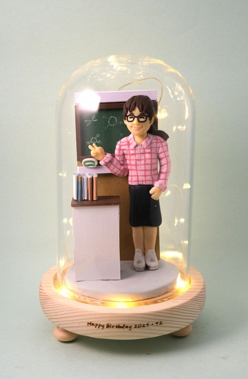 榮休記念小禮品,可客製名字.提供相片客製人物造型(老師造型)