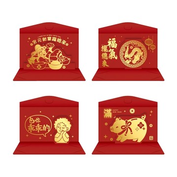 趣味紅包袋 【春節】趣味立體紅包袋-圖文系列