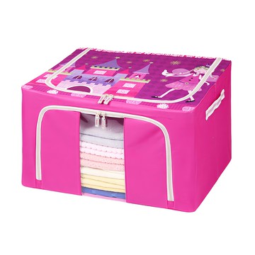 Cotton Field 棉花田傢飾 童趣防塵摺疊收納箱 80L  60 x 42 x 32cm  仙度拉公主 粉紅色  1個