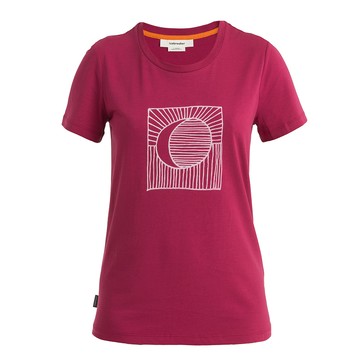 女 天絲混紡棉圓領短袖上衣 日月如梭-JN150-桃紫