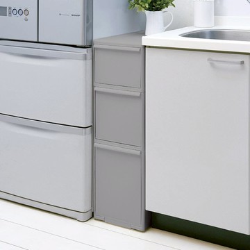 Like-it｜Stocker 三層附輪收納櫃 -寬款 米色