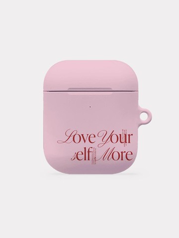 'Self More' Lettering Design Hard AirPods Case