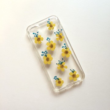 黃絲帶 櫻草黃 和平乾燥花手機殼