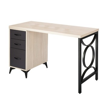 APP下單享點數4%｜【綠家居】麗絲雙色4尺三抽書桌