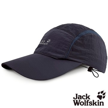【Jack wolfskin 飛狼】涼感防曬棒球帽｜透氣網布拼接0FB;超輕薄可收納 CoolMax『深藍』