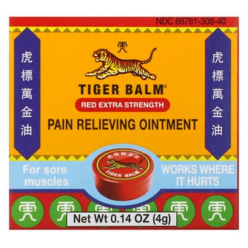 Tiger Balm, 疼痛緩解軟膏，紅色特強型，0.14 盎司（4 克）