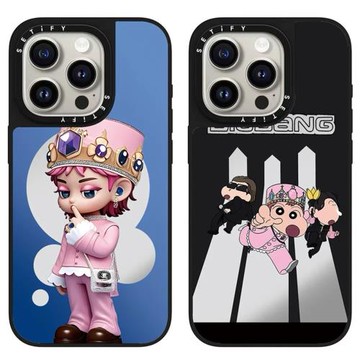CASE聯名Q版權志龍可愛蠟筆小新手機殼適用16/15/14/13/12明星同款磁吸保護套防摔男女卡通Magsafe保護套