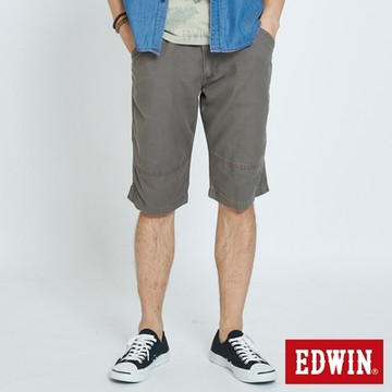 EDWIN 男裝 EASY PANT 天絲棉基本短褲-暗咖啡