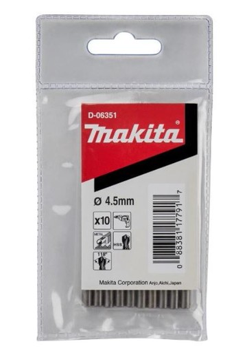 MAKITA 牧田 D-06351 85mmx4.5mm 金屬鑽頭 鑚尾 直柄 10支入