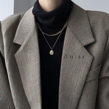 An:sr—「多層次 質感項鍊」兩色 質感 大氣 氣質 個性 雙層項鍊D0025