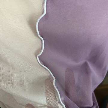 日單高端線撞色拼色木耳邊網紗打底衫薄透上衣短袖t恤原宿風