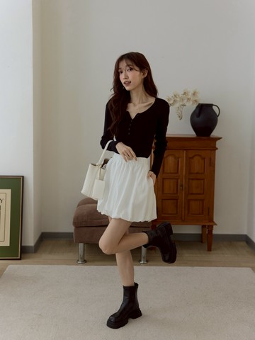 高腰氣球短褲裙