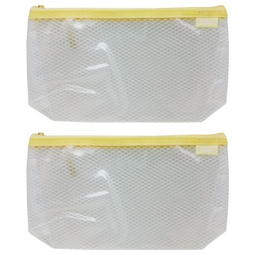 CoX 三燕興業 票據型環保立體網格拉鍊袋 947H  黃色  2個