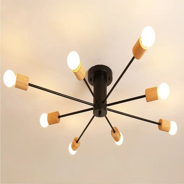 Honey Comb 北歐工業風半吸頂八燈KC2370-110 櫸木燈座  1入