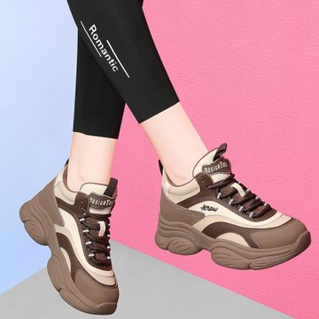 厚底防滑百搭2025新款秋冬女款旅游休閑旅游鞋增高軟底舒適運動鞋
