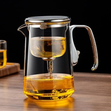 (免運)磁吸飄逸杯泡茶壺2025新款辦公家用高端一鍵茶水分離沖茶器合金把