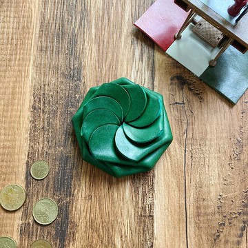 意大利 Buttero 一鍵式硬幣盒綠色