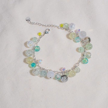 繁花泡泡浴系列水晶手鍊: 翠綠摩根石