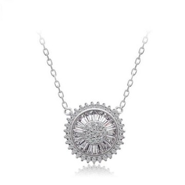 925純銀項鍊 鍍白金鑲鑽吊墜-復古獨特造型奢香生日母親節禮物女飾品73ct21【獨家進口】【米蘭精品】