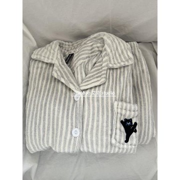 2025新款情侶睡衣女冬季加厚珊瑚絨日系卡通休閑法蘭絨家居服套裝