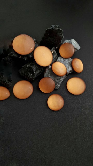 2 件玻璃手工 Lunasoft 凸圓面 Lucite 緞面凸圓面銅金太陽