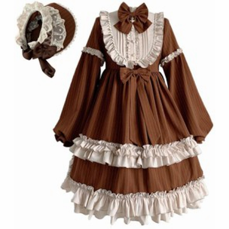 ワンピース ロリータ 長袖 ロリータ服 コスプレ 衣装 森ガール 女の子 姫 ゆめかわいい ドレス リボン フリル ボンネット クリスマス パ 通販 Lineポイント最大1 0 Get Lineショッピング