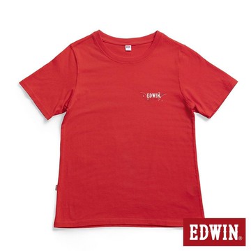 EDWIN 女裝 夏日印花短袖T恤 (紅色)