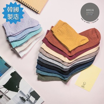 AHUA阿華有事嗎 糖果純色條紋中筒襪 K0155 女生襪子 韓國襪子 女襪 襪子推薦