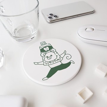 老鼠跳舞陶瓷吸水杯墊