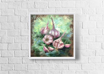 廚房靜物油畫原創大蒜畫