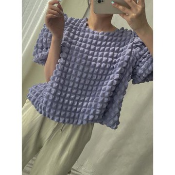 法式別致上衣女2024春季款襯衫法式溫柔云朵泡泡花苞袖上衣有內襯