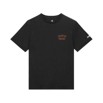 Converse 匡威 短袖 Converse CONS x Quartersnacks 男款 黑 粉 純棉 聯名 短T 10026954A01