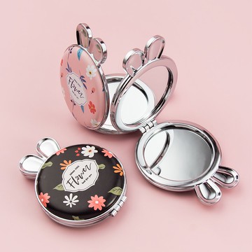 隨身化妝鏡可愛便攜折疊鏡迷你梳妝鏡INS風少女心翻蓋雙面小鏡子