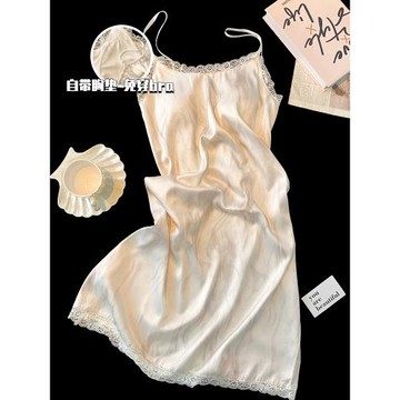 冰絲無袖背心性感水波紋夏天睡裙