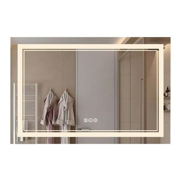 外貿智能led浴室鏡衛生間化妝鏡子跑馬燈RGB彩色燈鏡防霧LED鏡[DD150110]