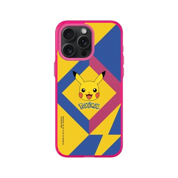 iPhone 15 Pro Max Clear 粉漾桃 - 寶可夢 Pokemon - 幾何閃電-皮卡丘