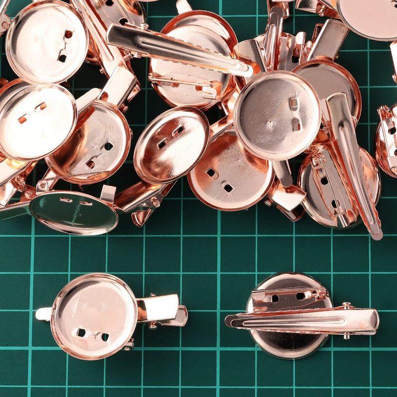 ファイニエ コサージュ ピン 台座 20mm ピンクゴールド 40個 ブローチ 金具 クリップ ハンドメイド 手芸 アクセサリー パーツ A