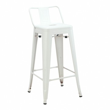 E-home 豪搭工業風金屬低背吧檯椅-座高61cm-四色可選白色