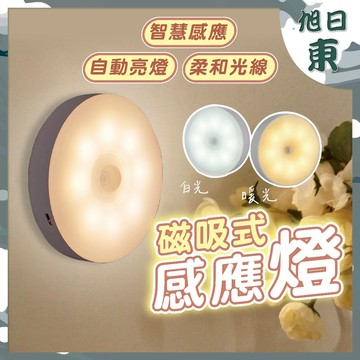 【台灣現貨⚡速發】磁吸式感應燈 16顆LED 強磁吸附感應燈 人體感應燈 感應小夜燈 USB充電 玄關燈 櫥櫃燈 小夜燈